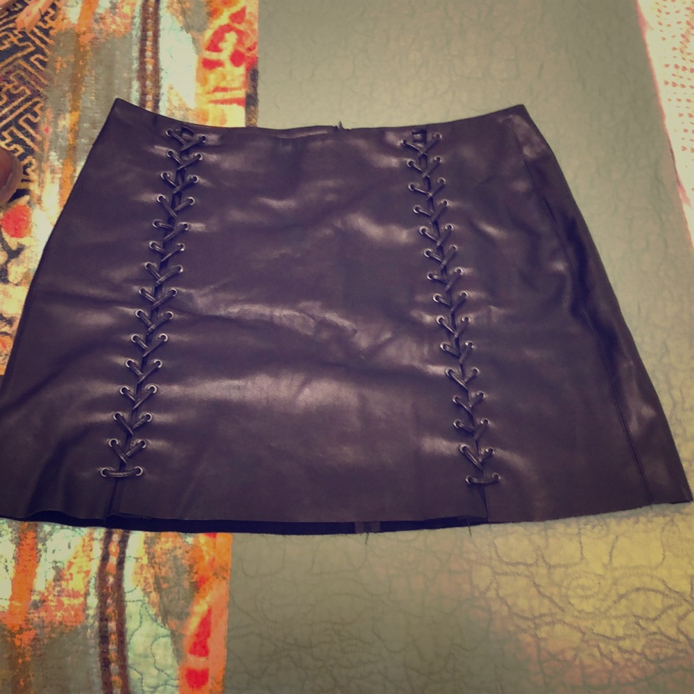 Faux leather skirt